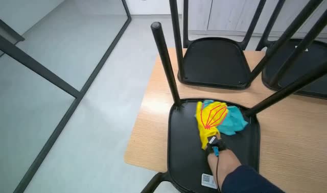 Cleaning chairs: egocentric robotics sample