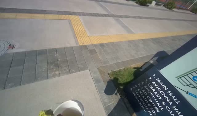 Cleaning outdoor sign: egocentric robotics sample