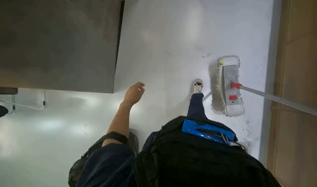 Mopping the floor and cleaning mop: egocentric robotics sample