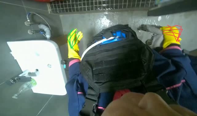 Wiping bathroom surfaces: egocentric robotics sample
