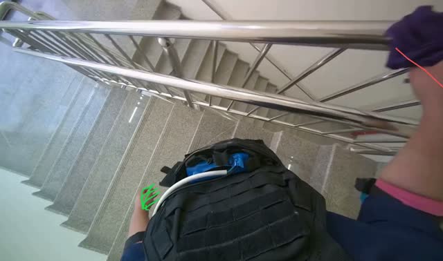 Wiping metal stair railings: egocentric robotics sample