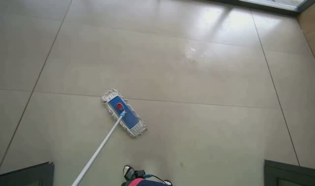 Mopping entrance floor: egocentric robotics sample
