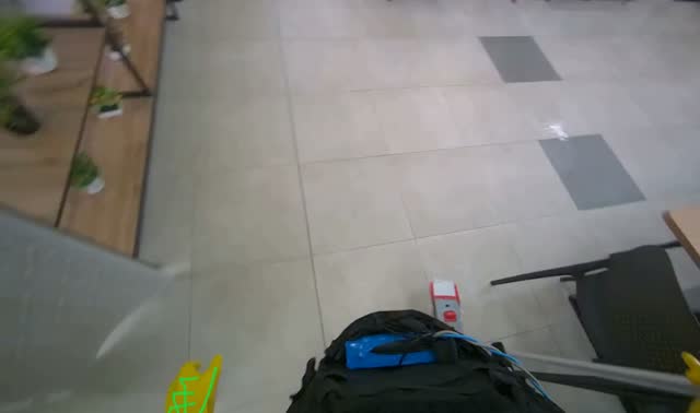 Mopping cafeteria floor: egocentric robotics sample