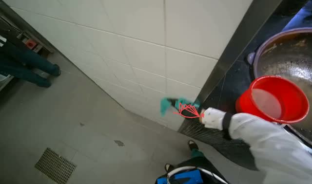 Wiping cooking surface: egocentric robotics sample