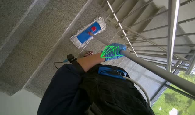 Mopping the staircase: egocentric robotics sample