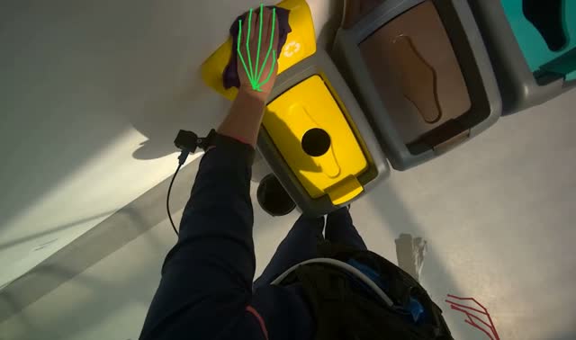 Wiping recycling bins: egocentric robotics sample