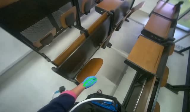Folding desks in auditorium: egocentric robotics sample
