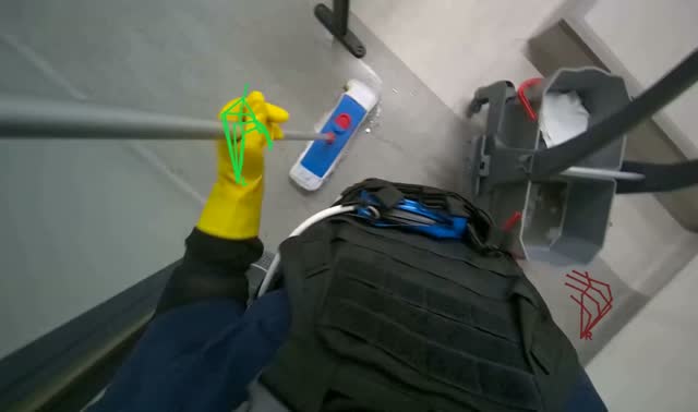 Mopping classroom floor: egocentric robotics sample