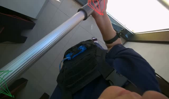 Cleaning windows with pole: egocentric robotics sample