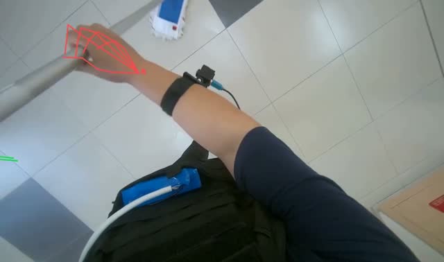 Mopping office floor: egocentric robotics sample