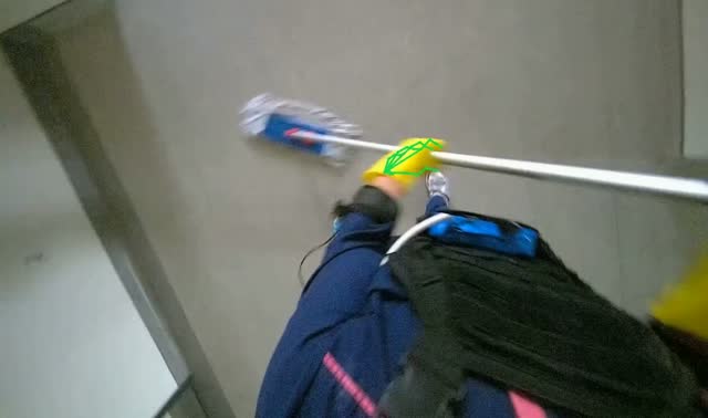 Cleaning floor with mop: egocentric robotics sample