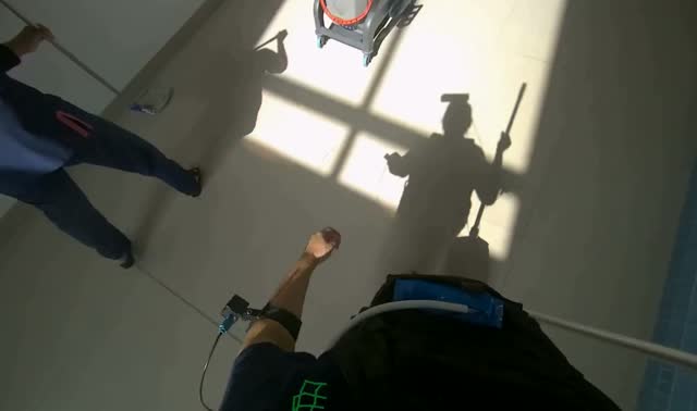 Mopping pool deck: egocentric robotics sample