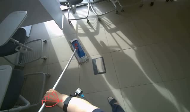Mopping room floor: egocentric robotics sample