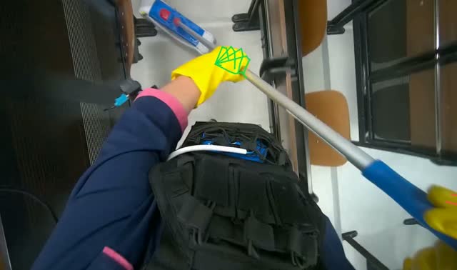Mopping office floor: egocentric robotics sample