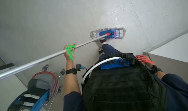 Mopping office floor: egocentric robotics sample