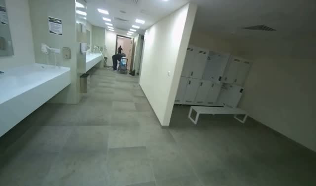 Emptying restroom trash bins: egocentric robotics sample