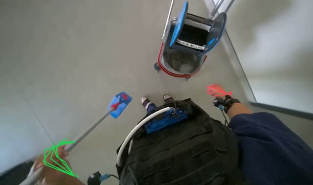 Rinsing and wringing mop head: egocentric robotics sample