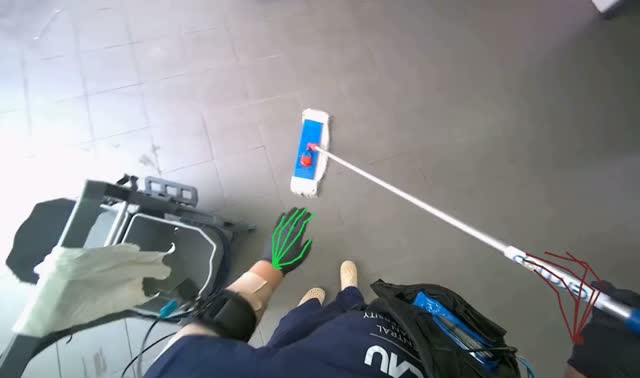 Mopping tiled floor: egocentric robotics sample