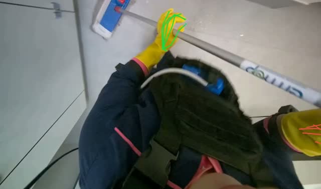 Mopping restroom surfaces: egocentric robotics sample