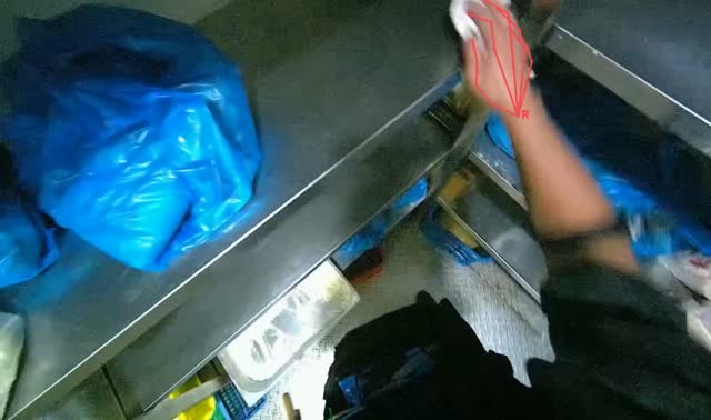 Wiping metal counter with cloth: egocentric robotics sample