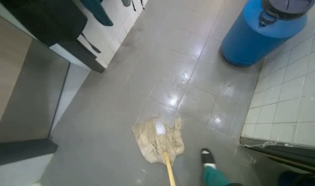 Mopping kitchen floor: egocentric robotics sample