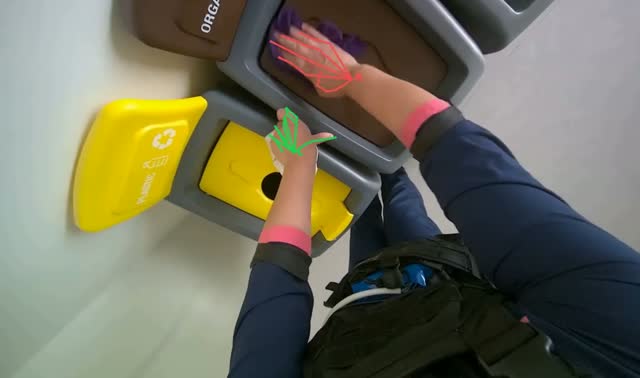 Wiping recycling bins: egocentric robotics sample