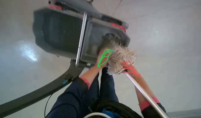 Wringing mop in bucket: egocentric robotics sample