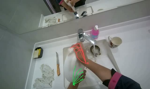 Washing dishes in sink: egocentric robotics sample