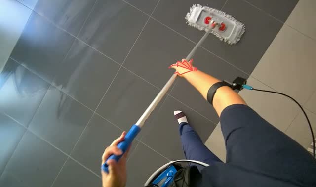 Mopping tiled floor: egocentric robotics sample