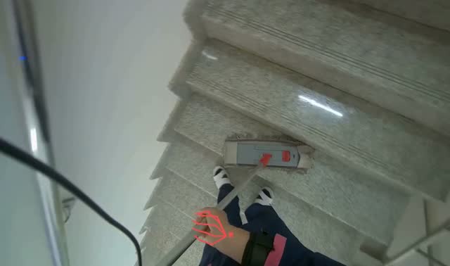 Mopping stairs: egocentric robotics sample