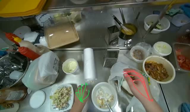 Grating cheese onto salad: egocentric robotics sample