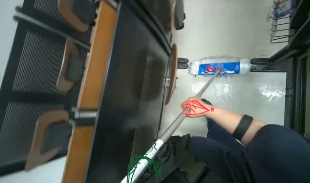 Mopping lecture hall floor: egocentric robotics sample