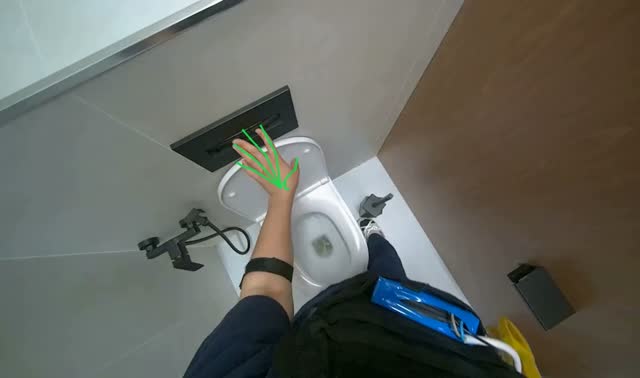 Preparing to clean toilet: egocentric robotics sample