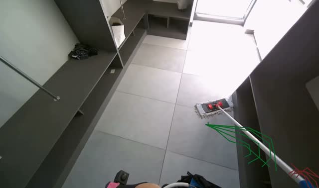 Mopping changing room floor: egocentric robotics sample