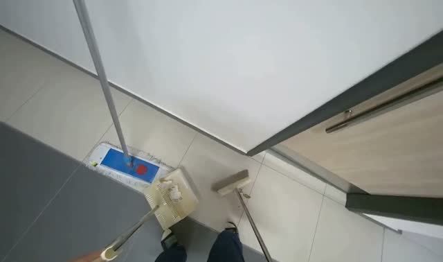 Sweeping floor with broom: egocentric robotics sample