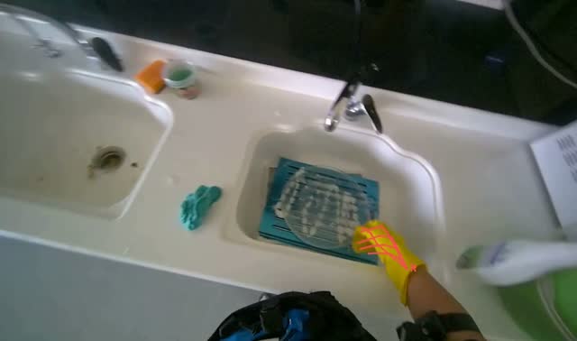 Cleaning kitchen items in sink: egocentric robotics sample