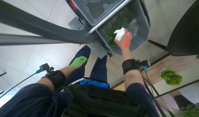 Cleaning and arranging potted plants: egocentric robotics sample