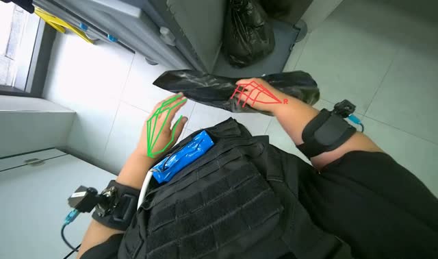 Disposing of trash bags: egocentric robotics sample