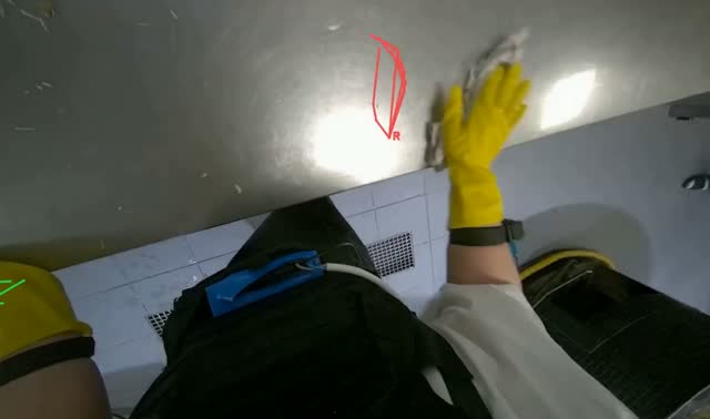 Wiping kitchen counter: egocentric robotics sample