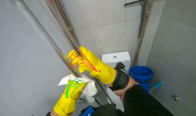 Wiping surfaces in toilet area: egocentric robotics sample