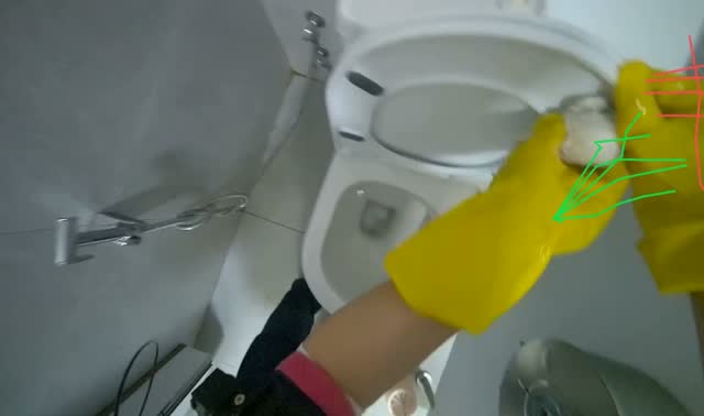 Cleaning toilet bowl: egocentric robotics sample