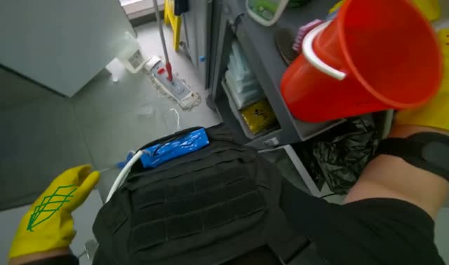 Organizing cleaning items on the floor: egocentric robotics sample