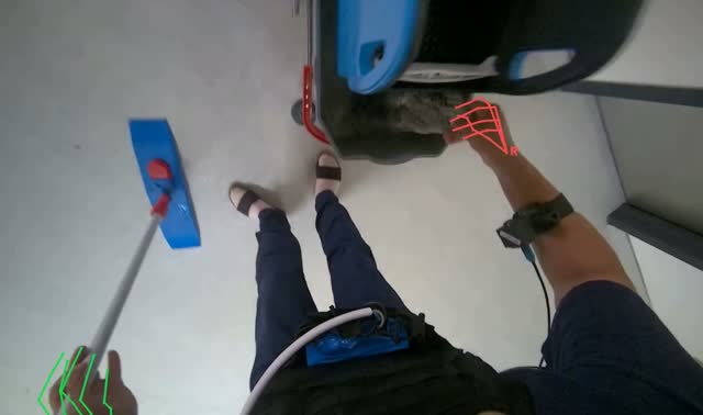 Rinsing and wringing mop head: egocentric robotics sample