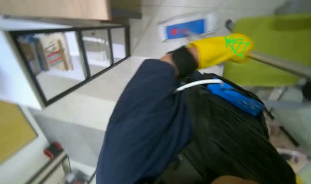 Mopping office floor: egocentric robotics sample