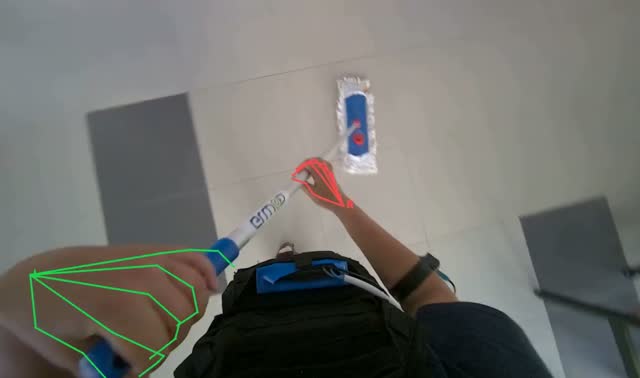 Mopping tiled floor: egocentric robotics sample