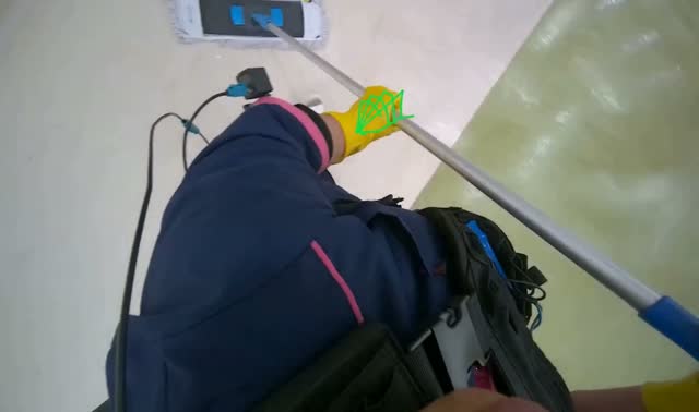 Mopping office floor: egocentric robotics sample