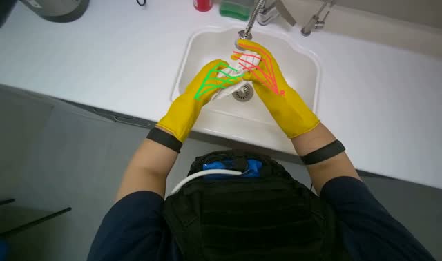 Cleaning kitchen counter and sink: egocentric robotics sample