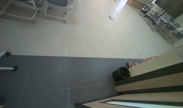 Setting up cleaning cart in room: egocentric robotics sample