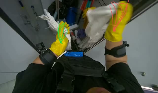 Sorting and organizing cleaning cloths: egocentric robotics sample