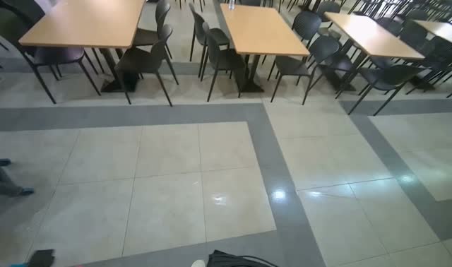 Mopping cafeteria floor: egocentric robotics sample